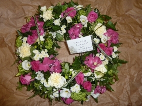 Pink and cream wreath